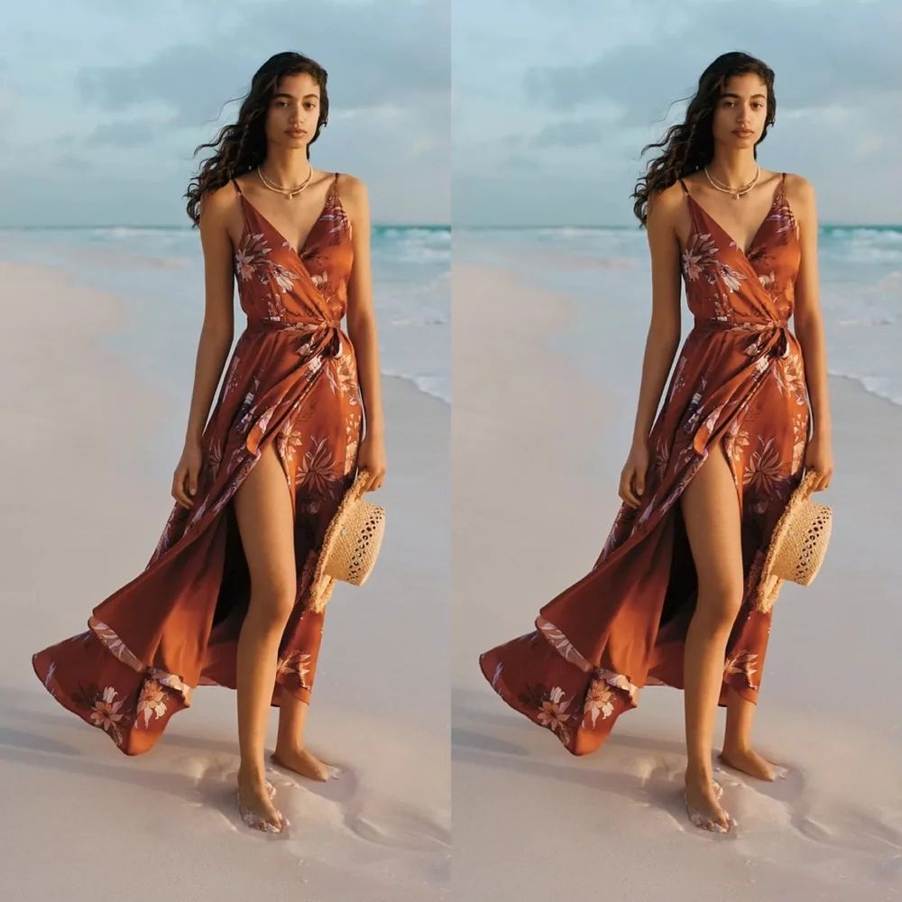 Anthropologie Palmetto Wrap Maxi Dress